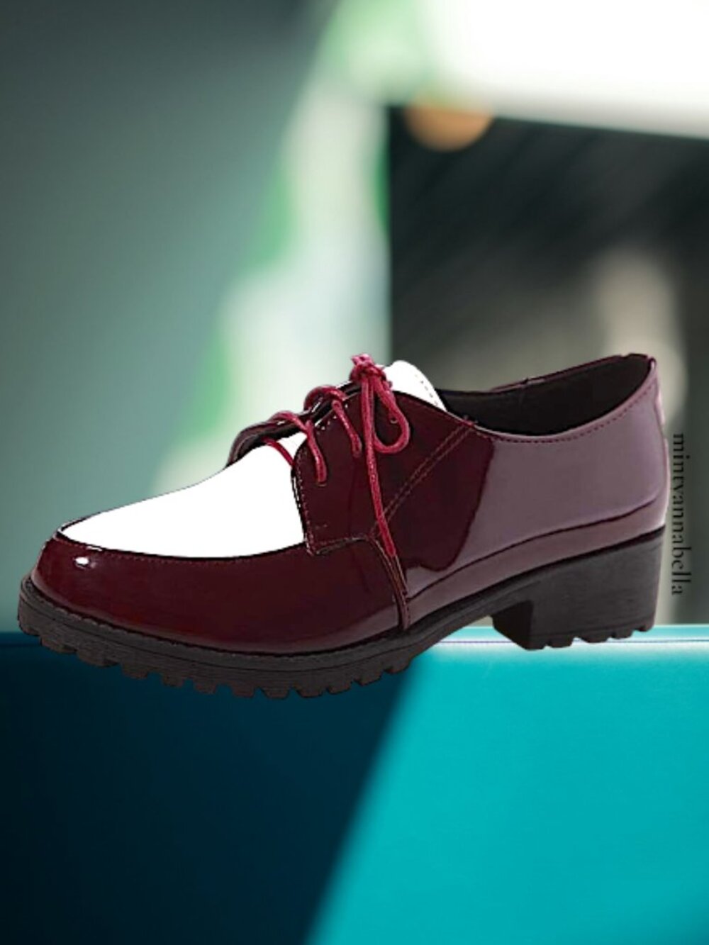 Wine Saddle Oxford Shoes